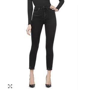 GOOD AMERICAN Good Curve Crop Size 8/29 Gray Black